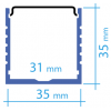 Perfil aluminio PHL44 (por metro)